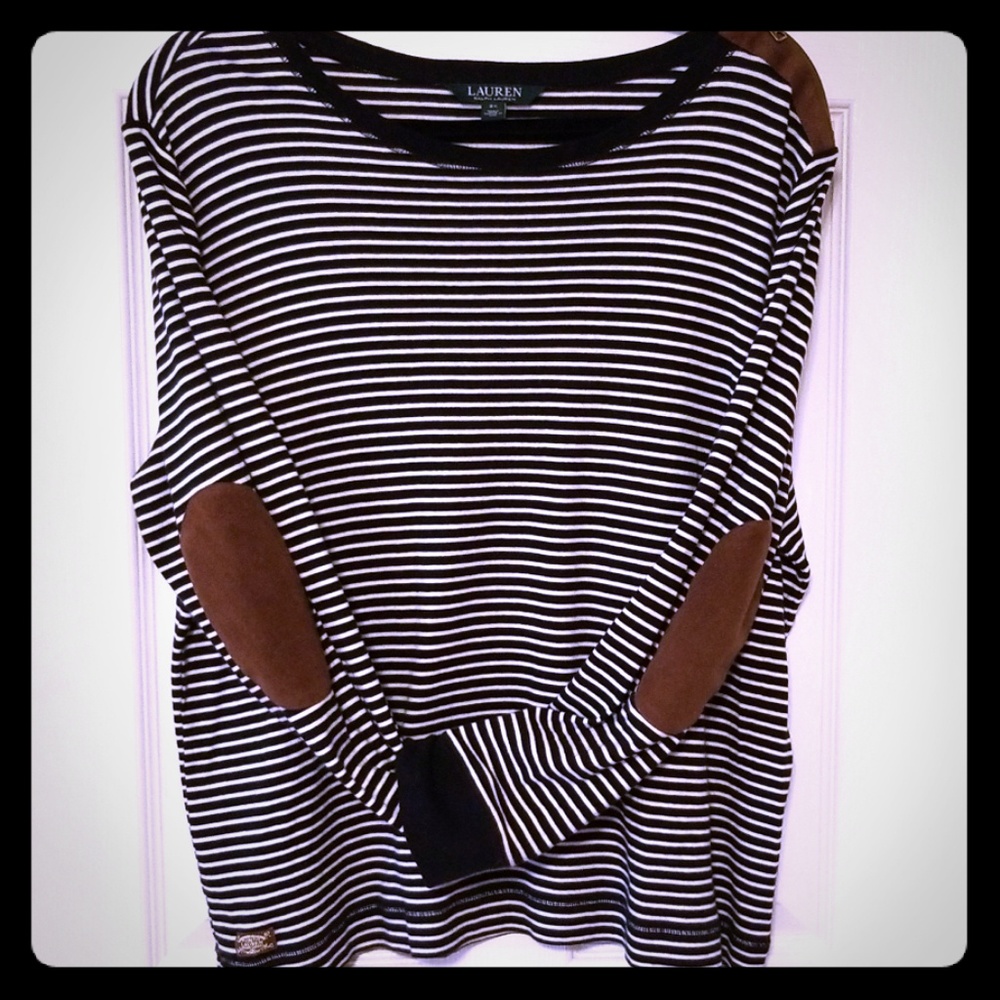 Lauren Ralph Lauren Striped Patch Elbow